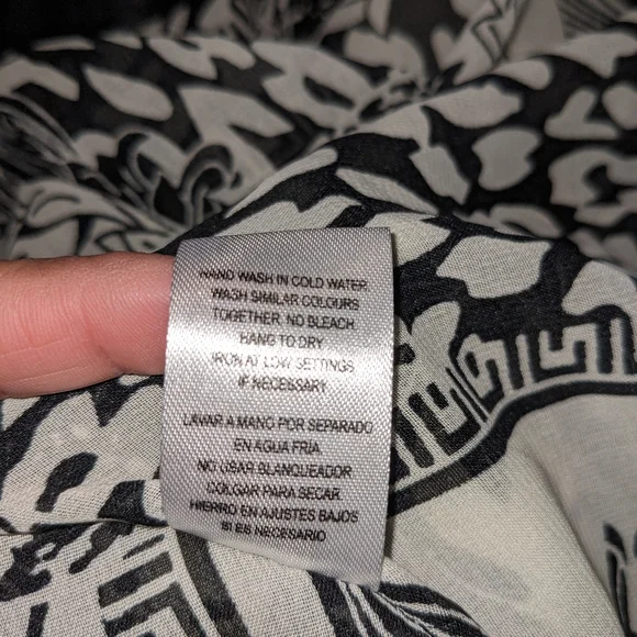 Black and Cream Kimono Summer Beach Cover/ Sz Large - Picture 7 of 11